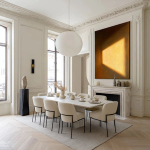Minimalist Textured Oil Art | Warm Rectangular Window Light Interior