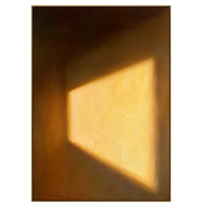 Minimalist Textured Oil Art | Warm Rectangular Window Light Interior