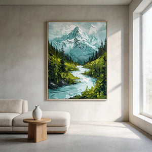 Textured Mountain Landscape | Alpine River