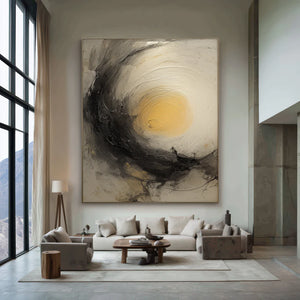Wabi-Sabi Abstract Art | Golden Stillness