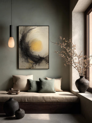 Wabi-Sabi Abstract Art | Golden Stillness