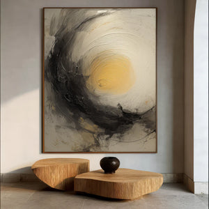 Wabi-Sabi Abstract Art | Golden Stillness