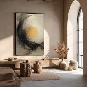 Wabi-Sabi Abstract Art | Golden Stillness