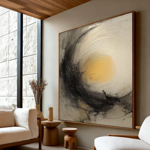 Wabi-Sabi Abstract Art | Golden Stillness